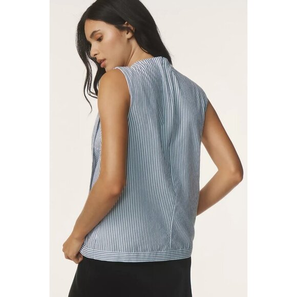 Anthropologie Maeve Nautical Preppy Stripe Asymmetrical Sleeveless Top size XL - Picture 3 of 12